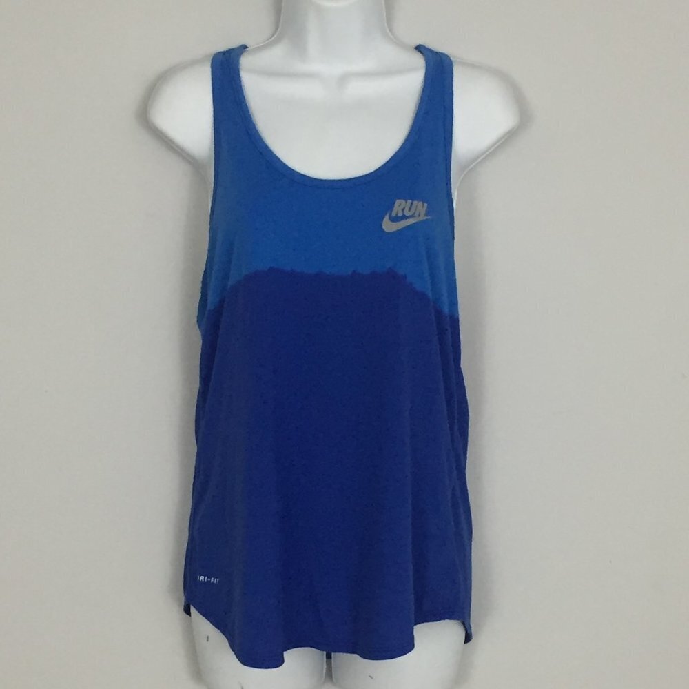 Nike Womens M Blue Dri-Fit Tie Dyed Racerback Tank